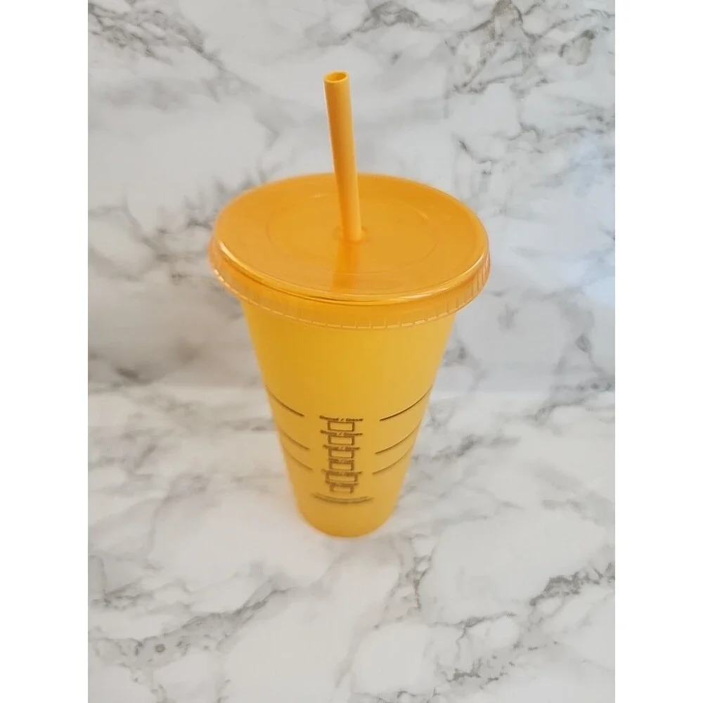 Starbucks 24 oz COLOR CHANGING Reusable Cold Cup Tumbler w/Lid & Straw